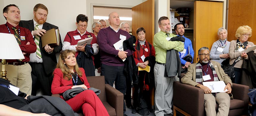 NYSUT members, including retirees, attend Committee of 100 meetings with legislators.